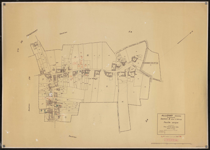 Plan du cadastre rénové - Allenay : section A