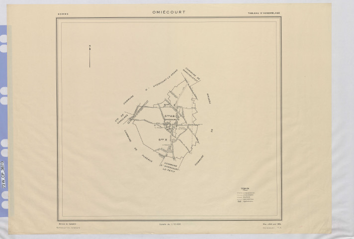 Plan du cadastre rénové - Hypercourt (Omiécourt) : tableau d'assemblage (TA)