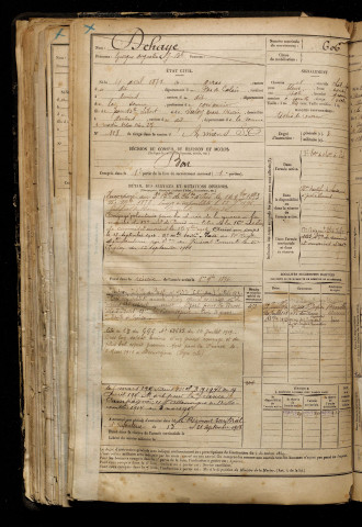 Dehaye, Georges Augustin Jean Baptiste, né le 04 avril 1872 à Arras (Pas-de-Calais), classe 1892, matricule n° 606, Bureau de recrutement d'Amiens