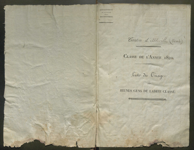 Tirage au sort (arrondissement d'Abbeville) de l'année 1820