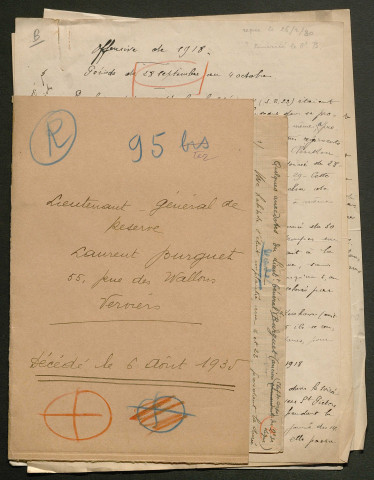 Témoignage de Burguet, Laurent (Lieutenant général) et correspondance avec Jacques Péricard