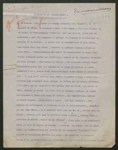 Témoignage de Du Val de Beaulieu (Capitaine commandant) et correspondance avec Jacques Péricard