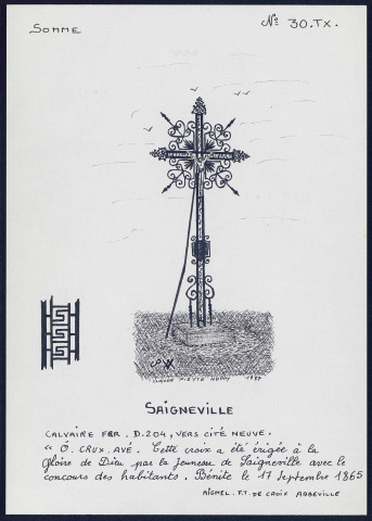 Saigneville : calvaire en fer vers cité neuve - (Reproduction interdite sans autorisation - © Claude Piette)