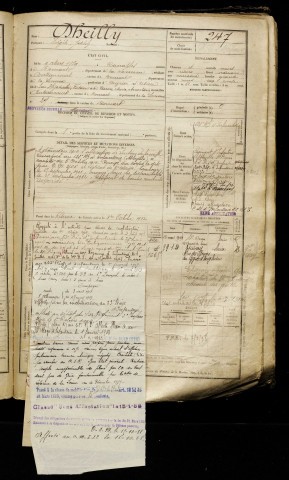 Dheilly, Virgile Joseph, né le 09 mars 1889 à Canaples (Somme), classe 1909, matricule n° 247, Bureau de recrutement d'Abbeville