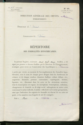 Répertoire des formalités hypothécaires, du 07/04/1955 au 14/09/1955, registre n° 438 (Péronne)
