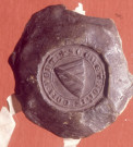 Contre-sceau de Jean de Nesle, comte de Ponthieu : circul., de 35 millim. ; écu à quatre fasces, à la bande sur le tout ; lég. : SECRET IOHIS COM PONT