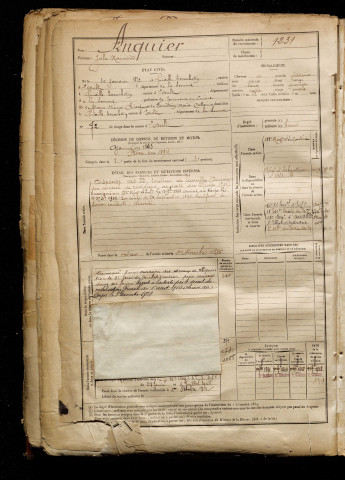 Anquier, Jules Raimond, né le 30 janvier 1872 à Friville-Escarbotin (Somme), classe 1892, matricule n° 1231, Bureau de recrutement d'Abbeville