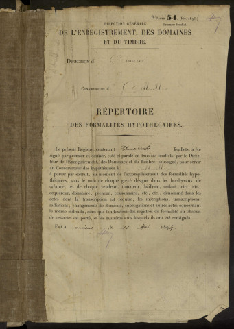 Répertoire des formalités hypothécaires, du 01/08/1894 au 15/11/1894, registre n° 367 (Abbeville)