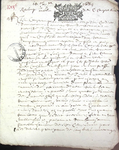 Etude de Me Pierre Trencart à Amiens (étude n°7). Minutes de l'année 1689