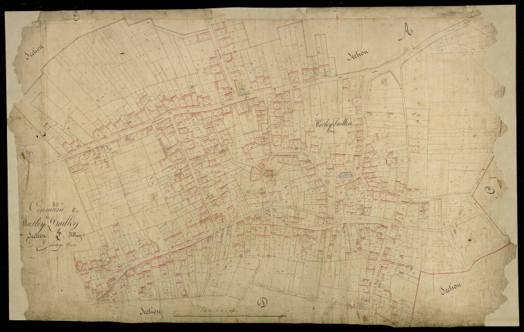 Plan du cadastre napoléonien - Warloy-Baillon : Village (Le), F