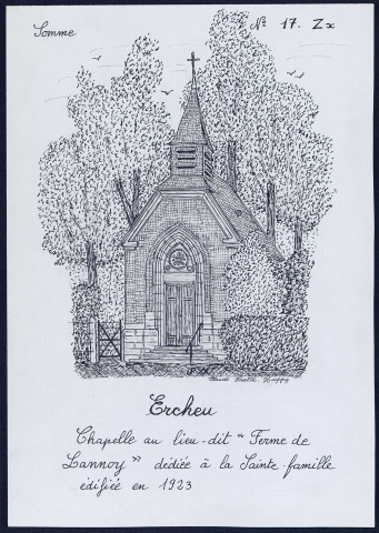 Ercheu : chapelle dédiée à la Sainte Famille - (Reproduction interdite sans autorisation - © Claude Piette)