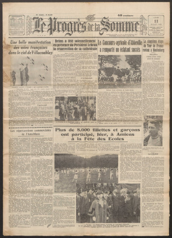 Le Progrès de la Somme, numéro 21480, 11 juillet 1938