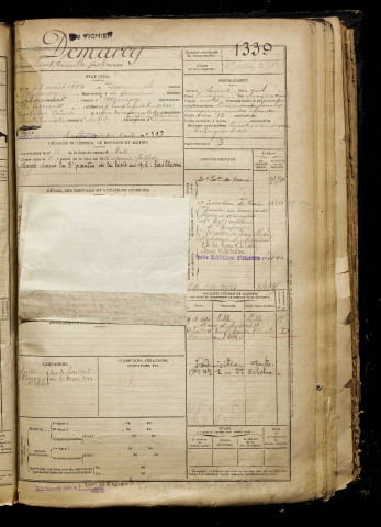 Demarcy, Louis Camille Joseph, né le 25 août 1897 à Dromesnil (Somme), classe 1917, matricule n° 1339, Bureau de recrutement d'Abbeville