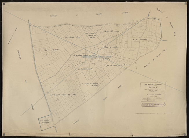 Plan du cadastre rénové - Beauval : section E1