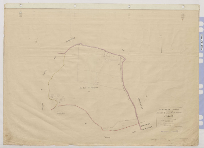 Plan du cadastre rénové - Canaples : section B2