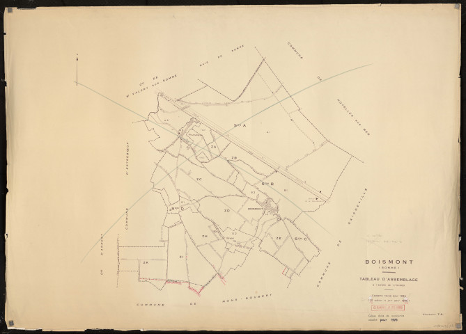 Plan du cadastre rénové - Boismont : tableau d'assemblage (TA)