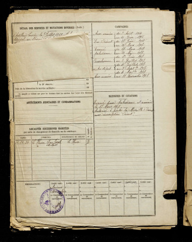 Mirouf, Gaston, né le 17 mars 1889 à Amiens (Somme), classe 1909, matricule n° 1062, Bureau de recrutement d'Amiens