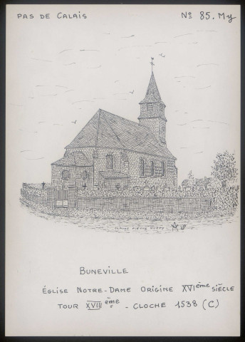 Buneville (Pas-de-Calais) : église Notre-Dame - (Reproduction interdite sans autorisation - © Claude Piette)
