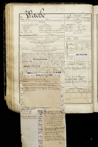 Wache, Noël, né le 30 juillet 1896 à Haspres (Nord), classe 1916, matricule n° 444, Bureau de recrutement d'Amiens