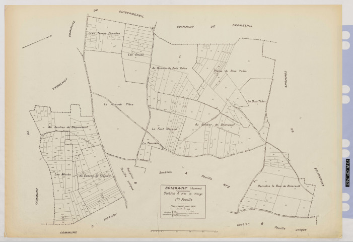 Plan du cadastre rénové - Boisrault : section A1