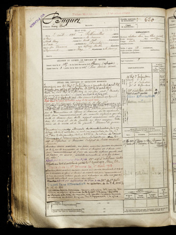 Buquet, Lucien Raoul, né le 02 août 1896 à Rethonvillers (Somme), classe 1916, matricule n° 620, Bureau de recrutement de Péronne