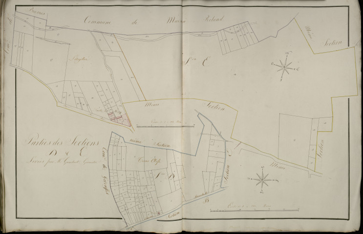 Plan du cadastre napoléonien - Domqueur (Dompqueur) : D2 et E1