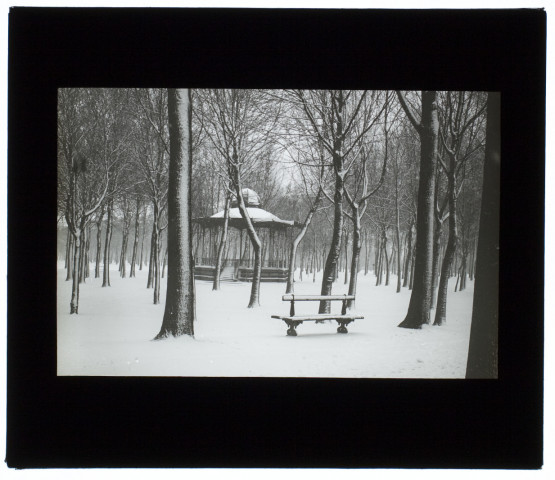 Effet de neige, le kiosque de La Hotoie - février 1909
