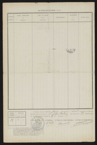 Tableau de rectification complémentaire de la liste électorale : Saint-Aubin-Montenoy