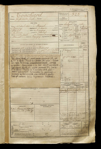 Touchard, Georges Amédée Joseph, né le 23 avril 1897 à Flixecourt (Somme), classe 1917, matricule n° 525, Bureau de recrutement d'Amiens