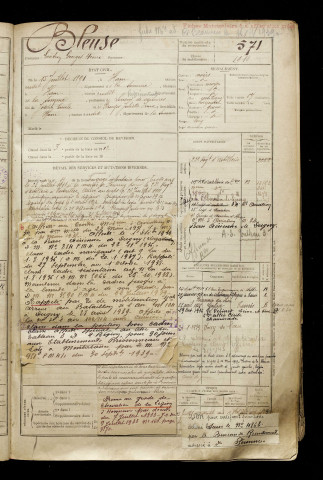 Bleuse, Gontran Georges Henri, né le 15 juillet 1891 à Ham (Somme), classe 1911, matricule n° 571, Bureau de recrutement de Péronne
