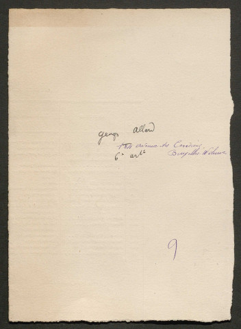 Témoignage de Allard, Georges et correspondance avec Jacques Péricard