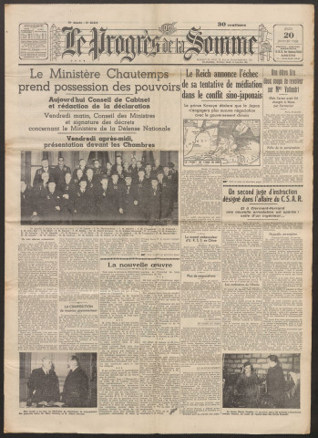 Le Progrès de la Somme, numéro 21314, 20 janvier 1938
