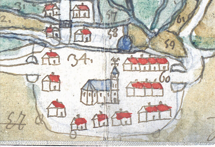 Plan du village et des marais de la paroisse d'Etinehem