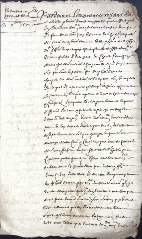 Etude de Me Jean Duval à Amiens (étude n°8). Minutes de l'année 1672