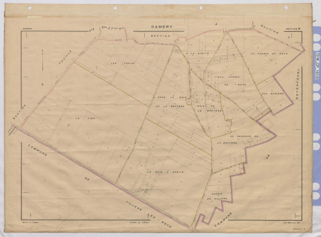 Plan du cadastre rénové - Damery : section X