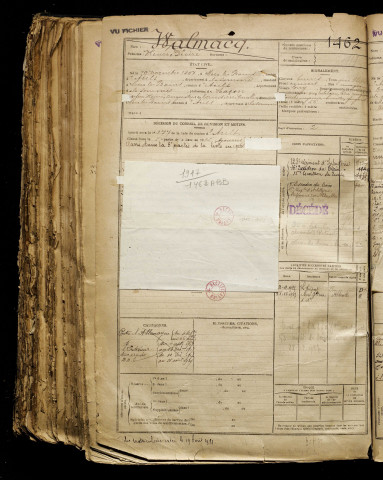 Walmacq, Henri Désiré, né le 19 novembre 1897 à Mers-les-Bains (Somme), classe 1917, matricule n° 1462, Bureau de recrutement d'Amiens