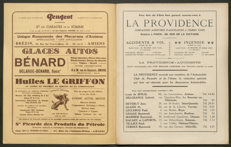 L'Automobile au Pays Picard. Revue mensuelle de l'Automobile-Club de Picardie et de l'Aisne, 323, août 1938