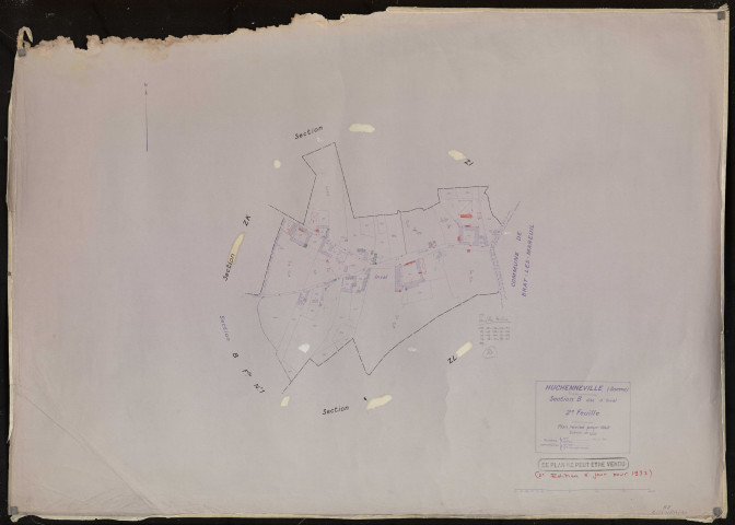 Plan du cadastre rénové - Huchenneville : section B2