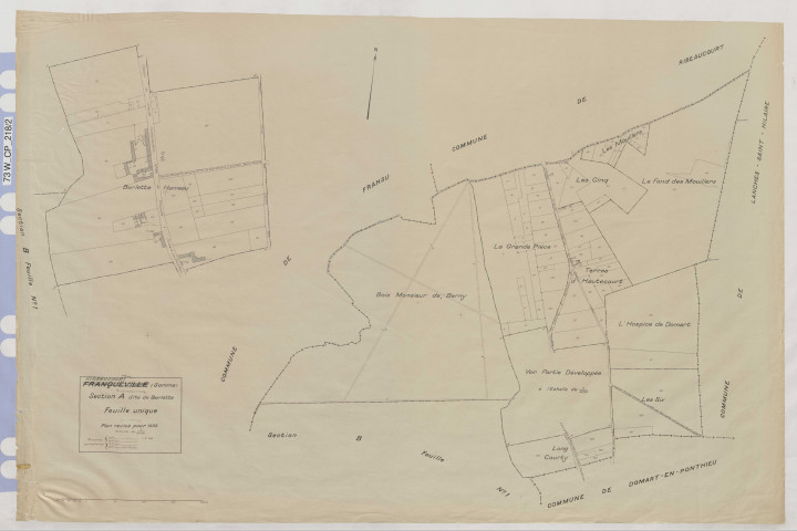 Plan du cadastre rénové - Franqueville : section A