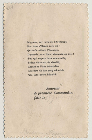 Je suis à Dieu et Dieu est à moi ! Une communiante