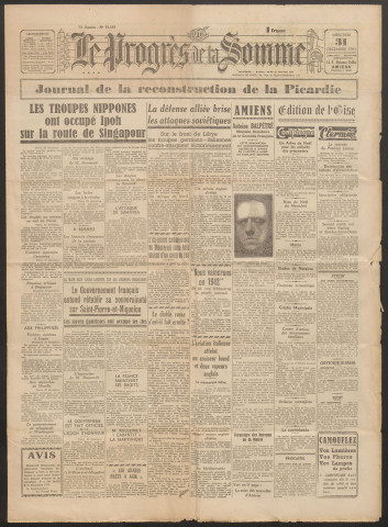 Le Progrès de la Somme, numéro 22552, 31 décembre 1941
