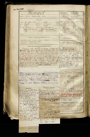 Wimart, Simon Charles Julien, né le 15 juin 1895 à Fieffes-Montrelet (Somme), classe 1915, matricule n° 1392, Bureau de recrutement d'Abbeville