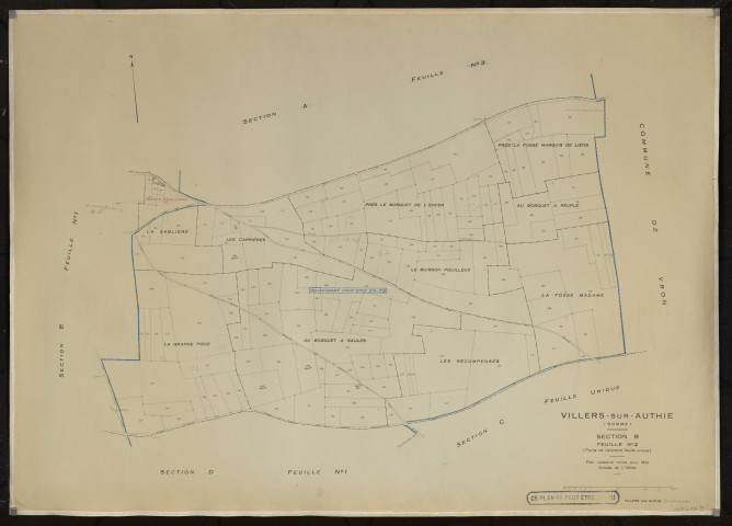 Plan du cadastre rénové - Villers-sur-Authie : section B2