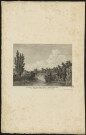 Vue de l'Isle des Peupliers à Ermenonville avec le Tombeau de J.J. Rousseau dans le Comté de Senlis.