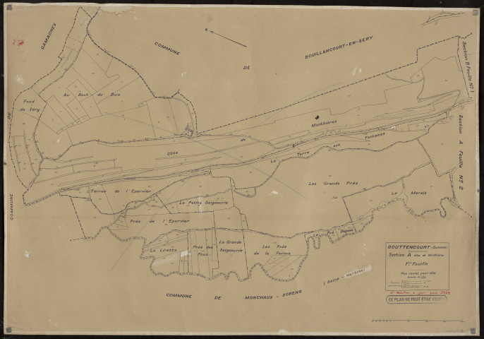 Plan du cadastre rénové - Bouttencourt : section A1
