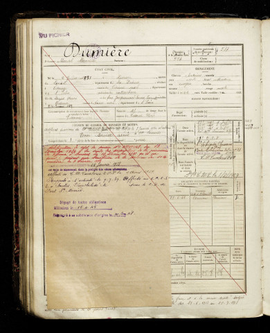Dumière, Marcel Maurice, né le 02 juin 1898 à Livron-sur-Drôme (Drôme), classe 1918, matricule n° 577, Bureau de recrutement d'Amiens