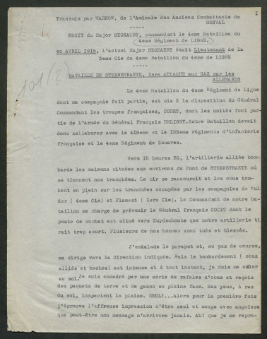 Témoignage de Bacquet, Jean et correspondance avec Jacques Péricard