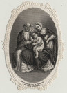 Image pieuse dentelle. Leur amour est la richesse des âmes chrétiennes. La Sainte Famille