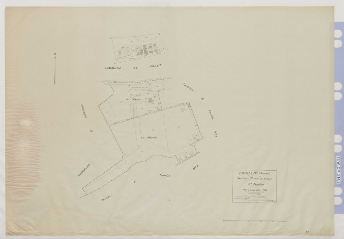 Plan du cadastre rénové - Fouilloy : section B2