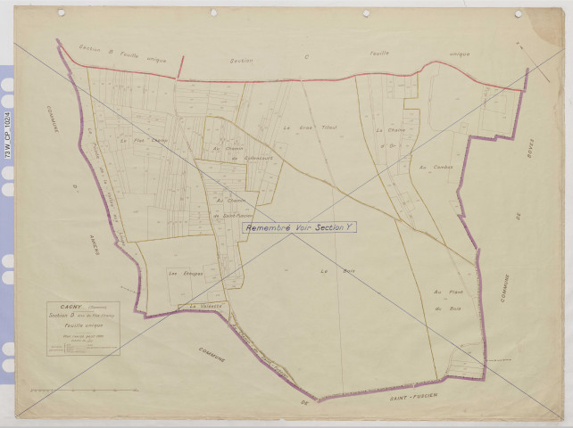 Plan du cadastre rénové - Cagny : section D